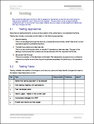 small business continuity plan